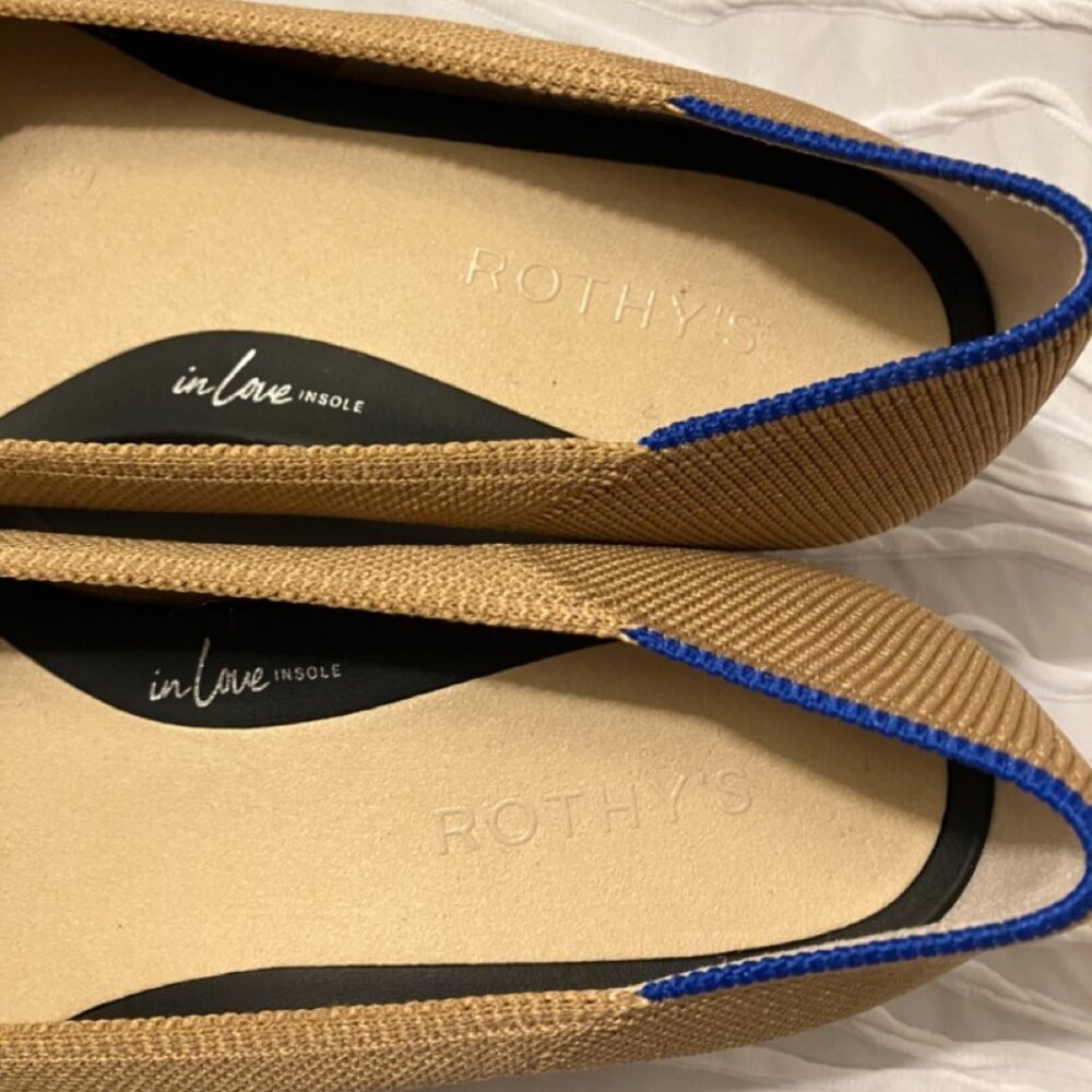 NWOT Rothy's The High Point Heel Camel Tan Black Captoe Size 9 - Picture 6 of 10